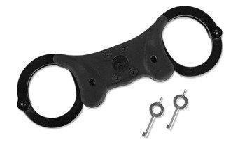 Alcyon - Steel rigid handcuffs with Double lock - Black - 5050-RB