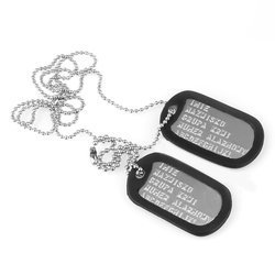 Dog-Tag - Silver + Minted Text