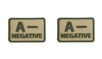 Helikon - PVC Patch - Blood Type - A- NEG - Khaki - 2 pcs