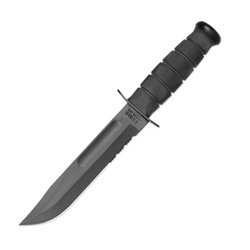 Ka-Bar 1214 - Black Serrated Knife - GFN Sheath