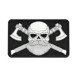 M-Tac - 3D Patch - Bearded Skull - Black / White - 51113236