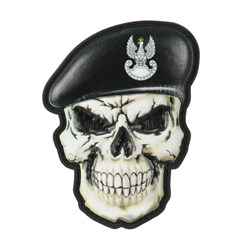 M-Tac - Morale Patch - Skull in Beret - Polish Armored Forces - Velcro - PVC 3D - 52338203