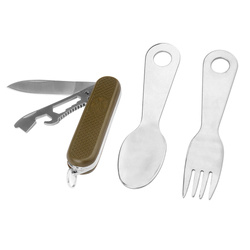 Mil-Tec - Spoon and Fork Set with Pocket Knife - 14629000