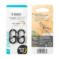 Nite Ize - G-Series™ #1 Dual Chamber Carabiner - 2 pcs. - Steel - Black - GS1-01-2R6