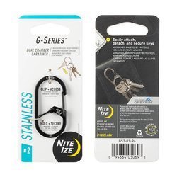 Nite Ize - G-Series™ #2 Dual Chamber Carabiner - Steel - Black - GS2-01-R6