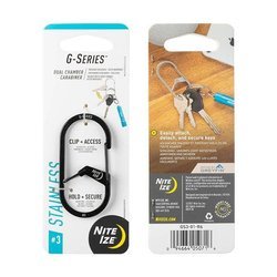 Nite Ize - G-Series™ #3 Dual Chamber Carabiner - Steel - Black - GS3-01-R6