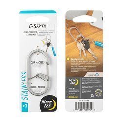 Nite Ize - G-Series™ #3 Dual Chamber Carabiner - Steel - Silver - GS3-11-R6