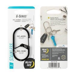 Nite Ize - G-Series™ #4 Dual Chamber Carabiner - Steel - Black - GS4-01-R6