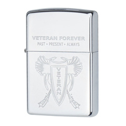 Zippo -  Veteran Forever Petrol Lighter - High Polish Chrome - Z28054