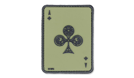 101 Inc. - 3D Patch - Ace Of Clubs - OD Green -  3D PVC Morale Patches