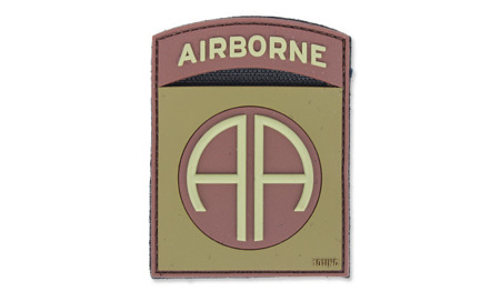 101 Inc. - 3D Patch - Airborne 82nd - Brown -  3D PVC Morale Patches