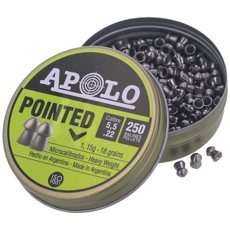 Apolo - Premium Pointed Airgun Pellets - .22 / 5.50 mm - 250 pcs - E19601.G2 - Diabolo