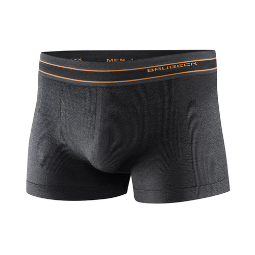 Brubeck - Active Wool Merino Boxer Shorts - Graphite - BX10870 - Thermoactive Underwear