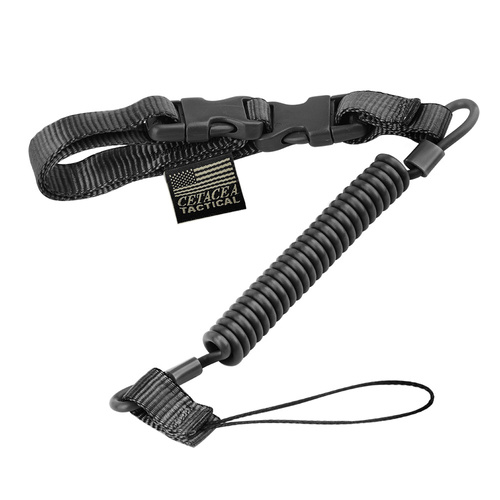 Cetacea Tactical - Plain Clothes Mini-Coil Lanyard - Black - TA-PCO-BLK - Tactical Lanyards