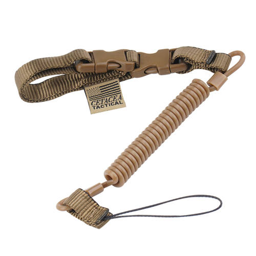 Cetacea Tactical - Plain Clothes Mini-Coil Lanyard - Coyote Brown - TA-PCO-COY - Tactical Lanyards