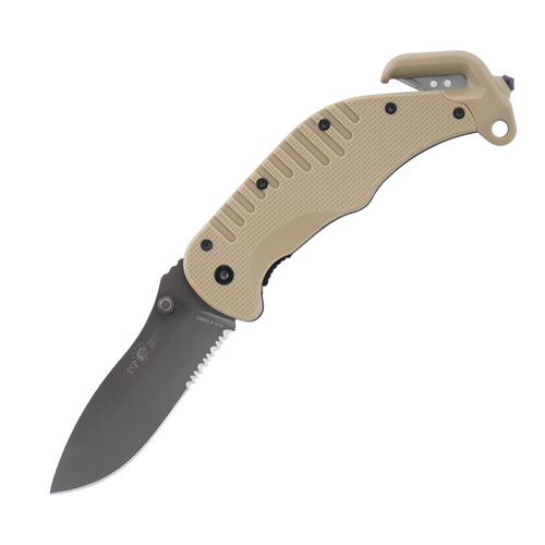 ESP - Rescue Knife - Combo Blade - Khaki - RKK-01-S KH - Folding Blade Knives