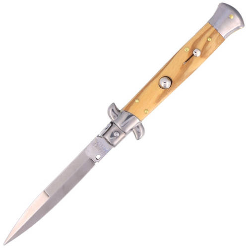 Frank Beltrame - Stiletto Switchblade Knife Bayonet - Light Olive Wood - 23cm - FB 23/94B - Spring Assisted Knives