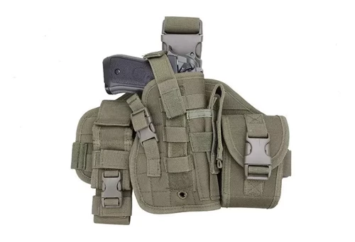 GFC Tactical - Modular Thigh Panel with Holster - MOLLE - Nylon - Olive - GFT-29-000568 - Leg panels