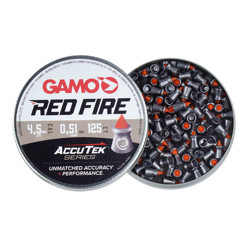 Gamo - Diabolo Pellets AccuTek Red Fire - Caliber 4.5 mm - 125 pieces - 6322711-AK - Diabolo