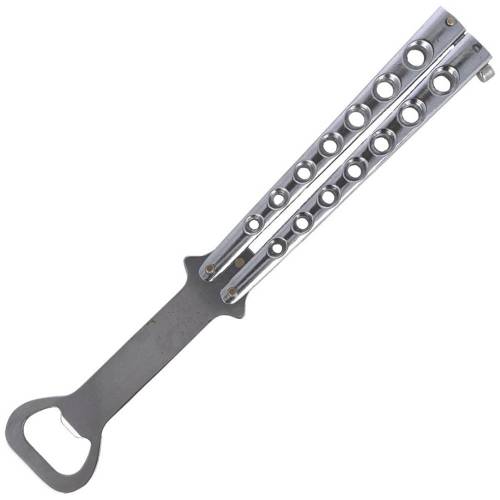 Herbertz Solingen - Bottle Opener Balisong - Chrome - 571113 - Butterfly Knives