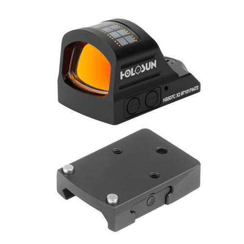 Holosun - HS507C X2 Micro Red Dot Sight with Picatinny Rail Mount - Red Dot Open Sights