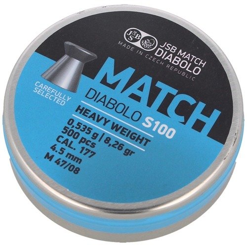 JSB - Airgun pellet Blue Match Heavy S100 - 4.51mm - 500 pcs - 000026-500 - Diabolo