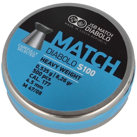 JSB - Blue Match Diabolo S100 Airgun Pellets - 4.49 mm - 500 pcs - 000024-500 - Diabolo