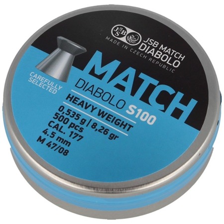 JSB - Blue Match Diabolo S100 Airgun Pellets - 4.52 mm - 500 pcs - 000030-500 - Diabolo