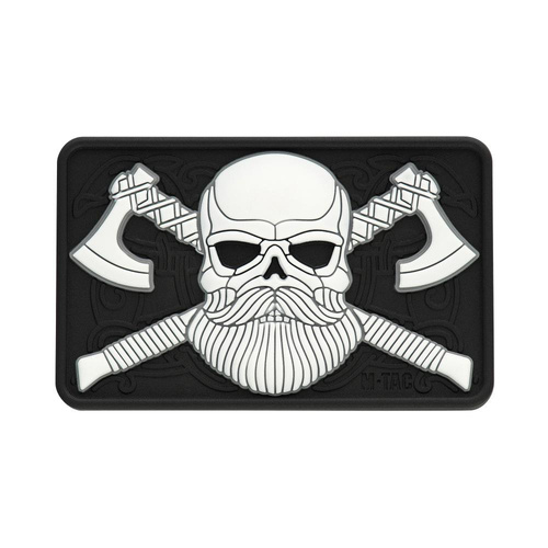 M-Tac - 3D Patch - Bearded Skull - Black / White - 51113236 -  3D PVC Morale Patches