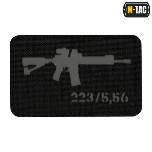 M-Tac - AR-15 223/5.56 Laser Cut Patch - Black/Gray - 51111211 - Morale Patch