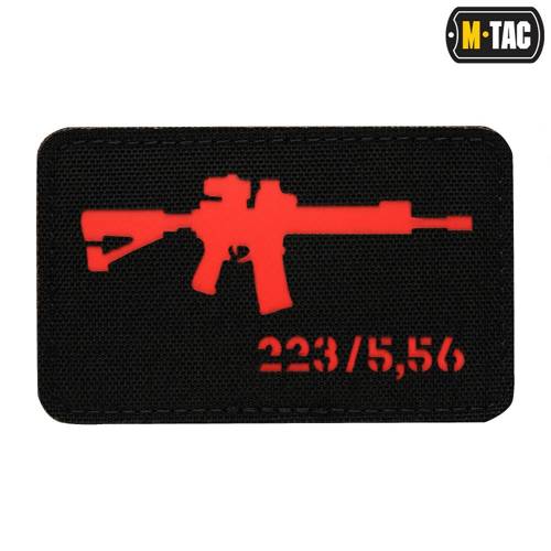 M-Tac - AR-15 223/5.56 Laser Cut Patch - Black/Red - 51111233 - Morale Patch