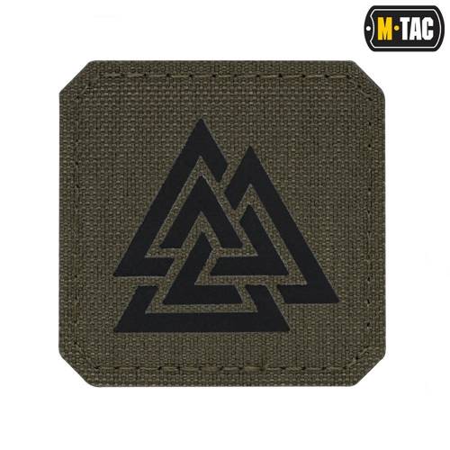 M-Tac - Laser cut Valknut square patch - Black / Ranger Green - 51162232 - Other