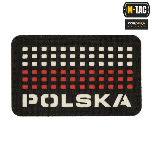 M-Tac - Patch with Flag and Inscription Poland - Laser Cut - Pixels - Black / Red / White - 51007102 - Other