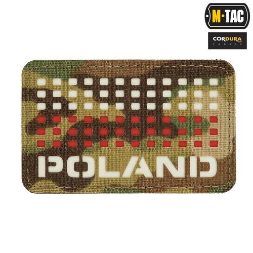 M-Tac - Patch with Poland Flag and Inscription - Laser Cut - Pixels - Red / MultiCam / White - 51006108 - Other