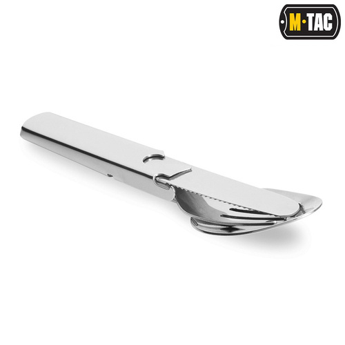 M-Tac - Travel Essentials Small Set - Steel - Silver - HWCJ001S - Tourist Cutlery