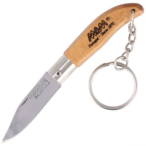 MAM - Folding Keyring Knife Iberica Mini - 45 mm - Light Beech Wood - 2000-LW - Folding Blade Knives