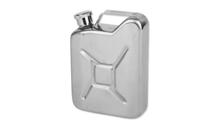 MFH - Stainless Steel Flask 'Jerry Can' - 170 ml - Silver - 33293 - Hip Flasks