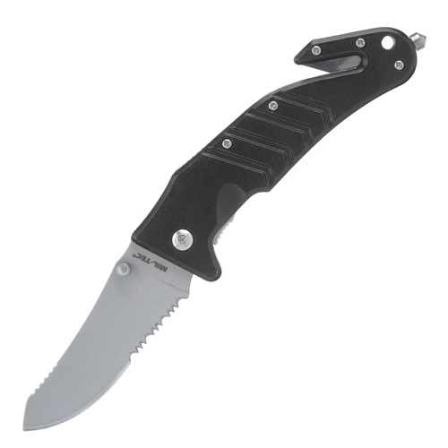 Mil-Tec - Black Car Folding Knife With Belt Cutter - Black - 15321002 - Rescue Knives