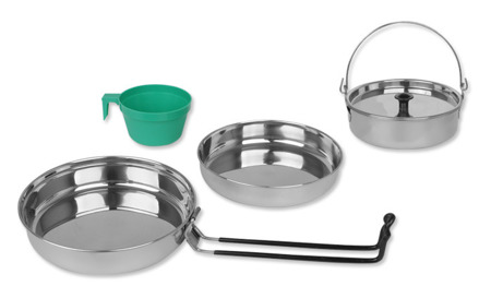 Mil-Tec - Camping set - For one person - Steel - 14646000 - Mess Tins