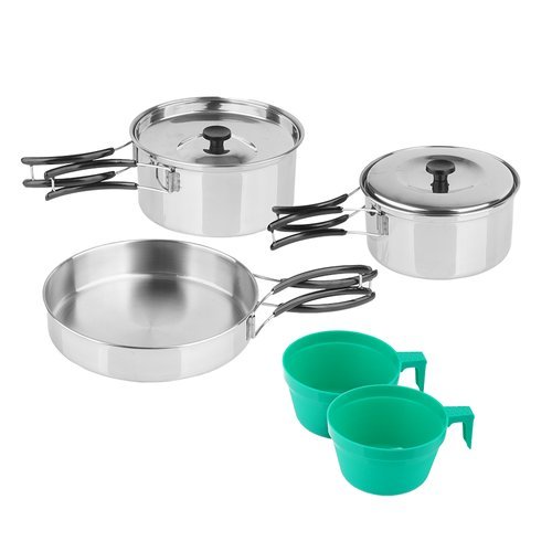 Mil-Tec - Camping set - For one persons - Steel - 14647000 - Mess Tins