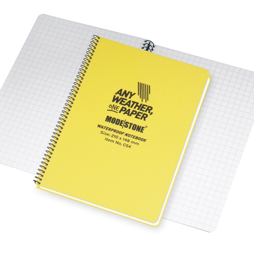 Modestone - Waterproof Notebook - 148 x 210 mm - 50 Sheets - Yellow - C54 - Notebooks & Accessories