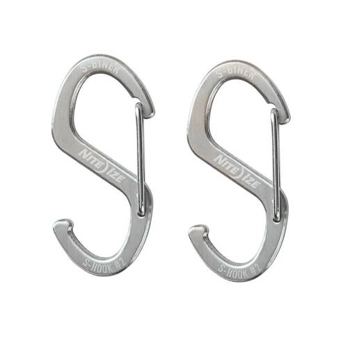 Nite Ize - Carabiner S-Biner Hook 'N Hold S-Hook Small - 2 pcs. - Steel - Silver - SBHS-11-2R3 - Steel Carabiners