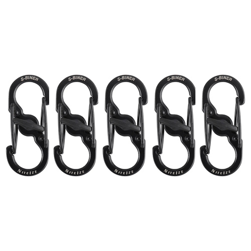 Nite Ize - Carabiner S-Biner MicroLock - 5 pcs. - Steel - Black - LSBM-01-5R7 - Keychains