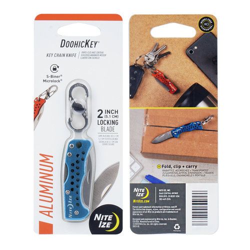 Nite Ize - DoohicKey Key Chain Knife - Blue - KMTK-03-R7 - Fixed Blade Knives