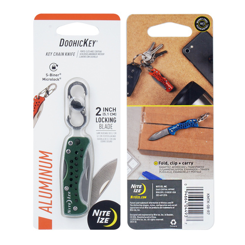 Nite Ize - DoohicKey Key Chain Knife - Olive - KMTK-08-R7 - Folding Blade Knives