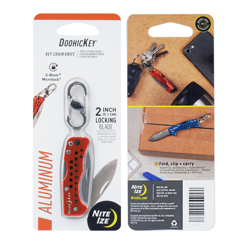 Nite Ize - DoohicKey Key Chain Knife - Red - KMTK-10-R7 - Folding Blade Knives