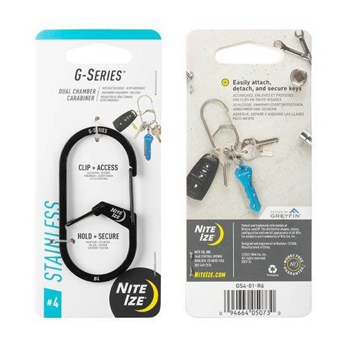 Nite Ize - G-Series™ #4 Dual Chamber Carabiner - Steel - Black - GS4-01-R6 - Nite Ize