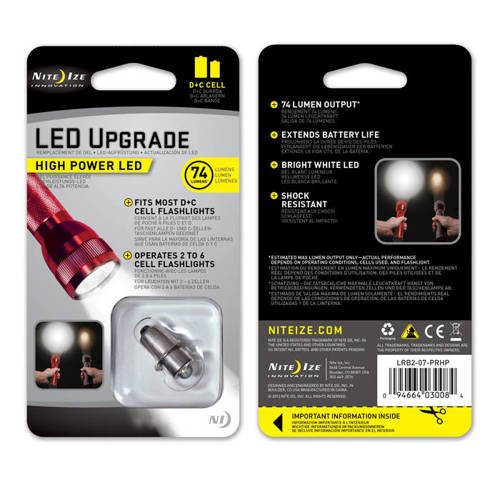 Nite Ize - High Power LED Upgrade 2 1W - C/D Cell - LRB2-07-PRHP - Bulbs, LEDs