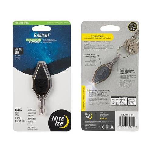 Nite Ize - Rechargeable Microlight Radiant® - White LED - 12 lumens - RMLR02-29-R7 - Keychains