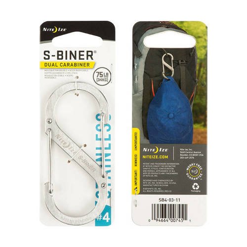 Nite Ize - S-Biner #4 - Stainless - SB4-03-11 - Steel Carabiners